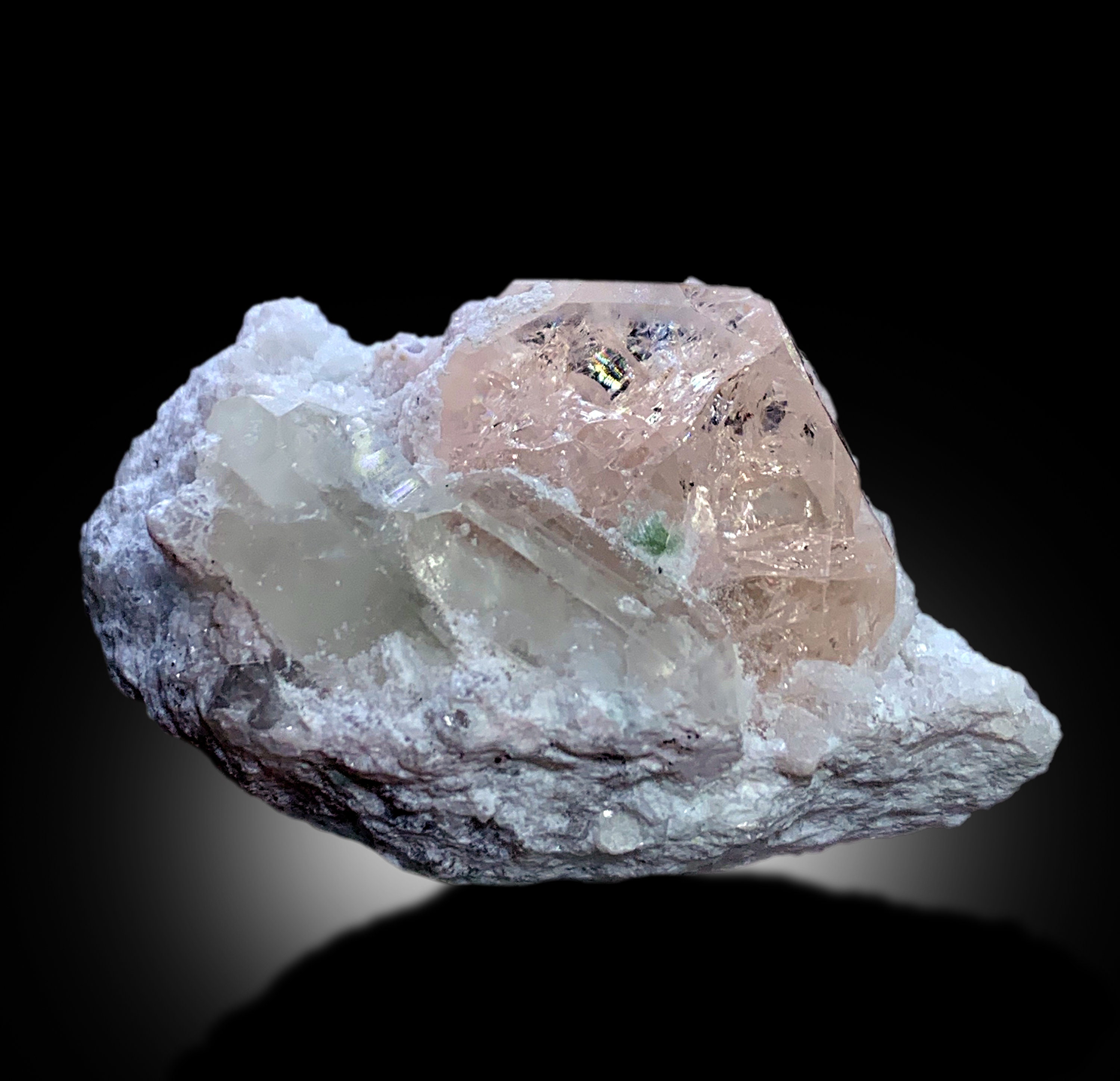 Pink Morganite With Quartz and Albite Mineral Specimen From Afghanistan ...