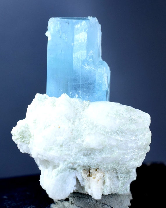 Aquamarine Crystal Blue Aquamarine with Feldspar Specimen | Etsy
