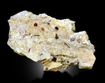 Natural Red Color Brookite Crystals on Matrix, Brookite with Quartz, Rare Brookite, Brookite Specimen, Rare Mineral - 3235 gram