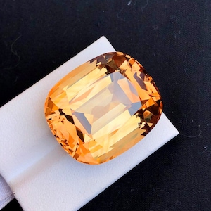 Cusshion Cut Champagne Color Topaz Gemstone, Topaz Faceted Cut Stone, Loose Gemstone, Jewelry Making, Gemstone Jewelry - 88.35 CT
