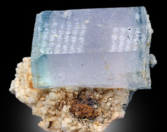 AquaMorganite, Morganite Var Aquamarine, AquaMorganite With Schorl and Feldspar From Skardu Pakistan - 85 gram