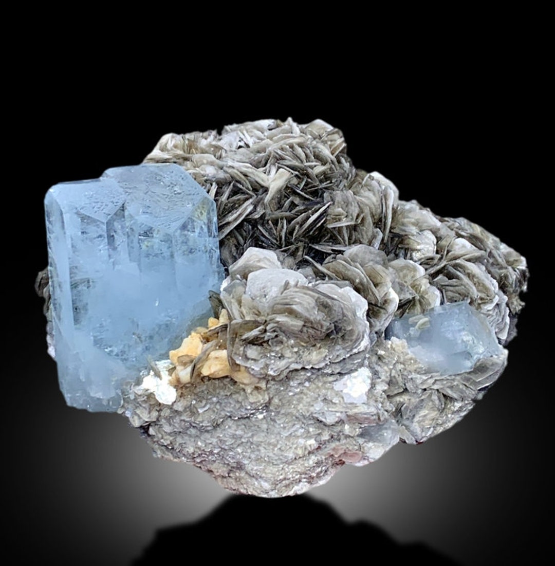アクアマリン マスコバイト 鉱物 標本 原石 鉱物標本 アクアマリン 白雲母 原石 結晶 | Pay ID アクアマリン
