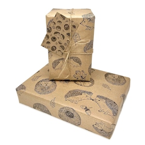 Quality Cute Hedgehog Wrapping Paper & Tag 100% recyclable wrapping paper, perfect for Hedgehog lover Birthday Gift. Fab Hedgehog Gift Wrap