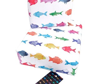 Fun Fish Wrapping Paper. Fish Gift Wrap, for Fish Lover or Fishing Birthday gift, Anglers Wrapping Paper.Fishing Wrapping Paper any Occasion