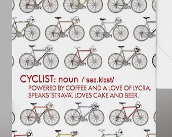 Funny Cyclist Birthday Card.