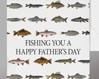 Father's Day Fishing Card. Fun Father's Day Anglers card . Great Fishing Dad card Card for keen Angler.