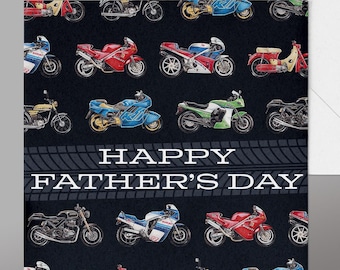 Father's Day Motorbike Card. Fab Dad Biker Card, Painted by a Biker for Bikers. Bikers Card