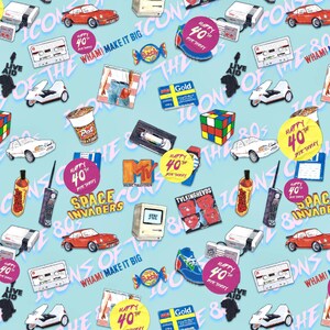 40th Birthday Wrapping Paper Birthday Gift Wrap Retro Wrapping Paper 40th Birthday.Fortieth Birthday Wrap. image 2