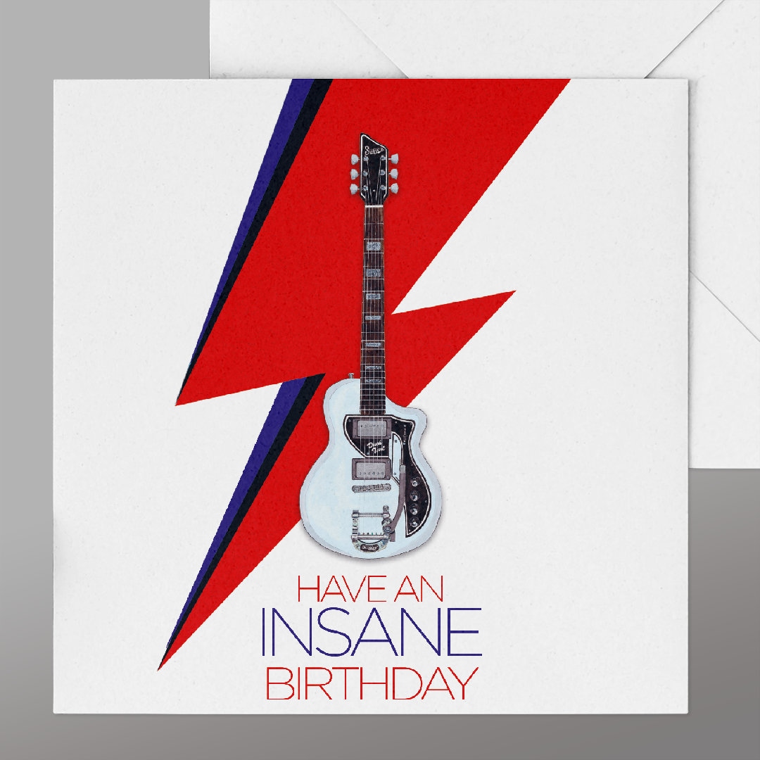 David Bowie Birthday Card. Fun Card Playing on Aladdin Sane. Hand ...