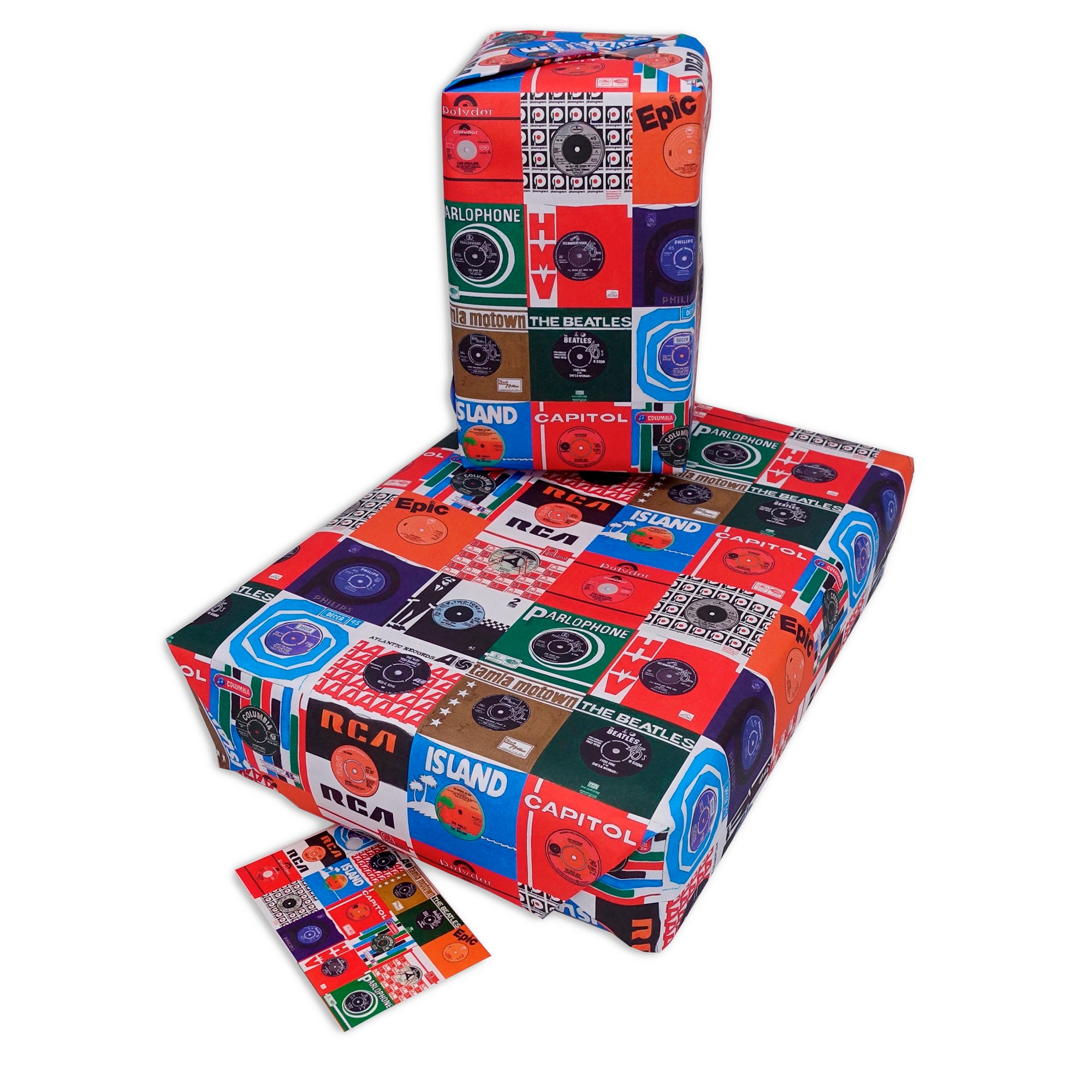 Retro Vinyl Record Wrapping Paper. Great Hand Painted Records Wrapping ...