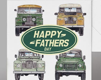 Land Rover Father's Day Card.Fab Landrover Card.Classic Land Rover Card.Classic Car Card,Father's Day Car Card,Father's Day Land Rover Card