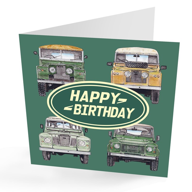 Land Rover Birthday Card. Classic Land Rover Birthday Card. Classic ...