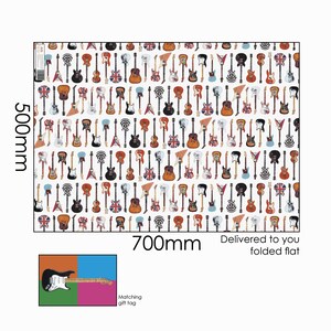 Stunning Guitar Wrapping Paper, Great Electric Guitar Gift Wrap, All Hand Painted Famous Guitars & Owners. Electric Guitar wrapping paper image 2