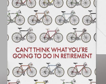 Bicycle retirement Card. Fab Cyclist retirement Card,