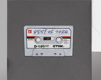 1984 41st Birthday Card. Retro 'Cassette' Birthday Card. Fab .Classic Cassette from the 80's, Mens Birthday Card, Women's Birthday card