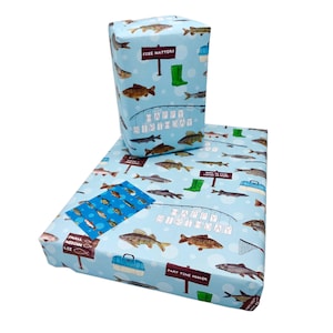 Fishing Birthday Wrapping Paper. Fish Gift Wrap,for any Fish Lover or Fishing Birthday gift, Anglers Happy Birthday Wrapping Paper