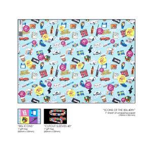 40th Birthday Wrapping Paper Birthday Gift Wrap Retro Wrapping Paper 40th Birthday.Fortieth Birthday Wrap. image 4