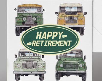 Land Rover Retirement Card. Classic Land Rover Retirement Card. Classic  Landrover Retirement Card,, Off Road Retirement Card