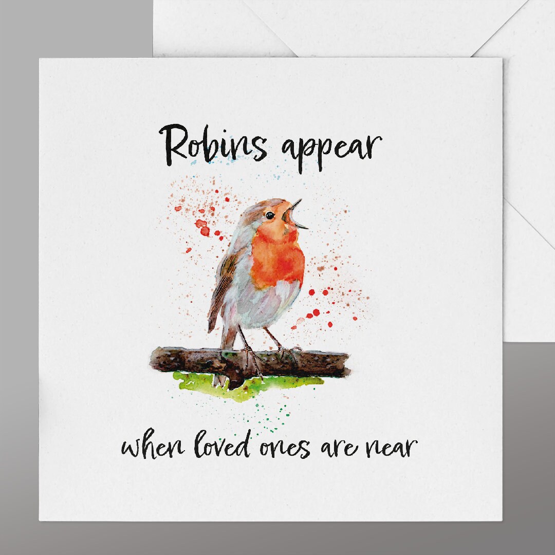 Thoughtful Singing Robin Card. Great Robin Greetings Card for Any ...
