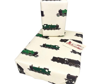Train Wrapping Paper. Classic Locomotive Wrapping Paper,Perfect for any Train Enthusiast, Train Gift Wrap,Birthday Present Dad wrap