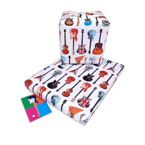 Stunning Guitar Wrapping Paper, Great Electric Guitar Gift Wrap, All Hand Painted Famous Guitars & Owners. Electric Guitar wrapping paper image 1