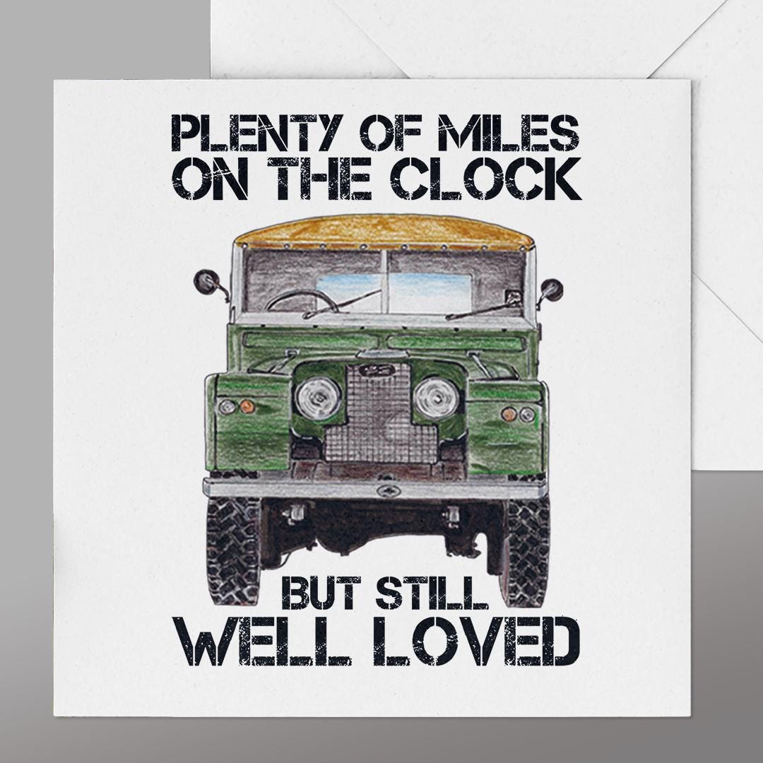 Classic Land Rover Series 1 Card. Land Rover Birthday Card.funny Land ...