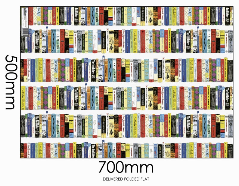 Stunning Book Wrapping Paper, Great Books Gift Wrap, All Hand Painted Spines of Famous Book. Books wrapping paper image 3
