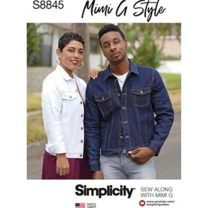 Mimi G Style Misses', Men's and Teens' Jean Jacket - Size XS - XL - Simplicity Sewing Pattern S8845 image 1