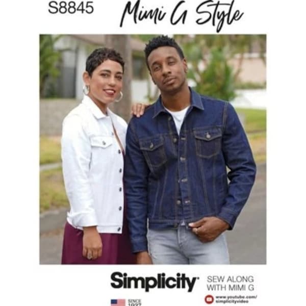 Mimi G Style Misses', Men's and Teens' Jean Jacket - Size XS - XL - Simplicity Sewing Pattern S8845