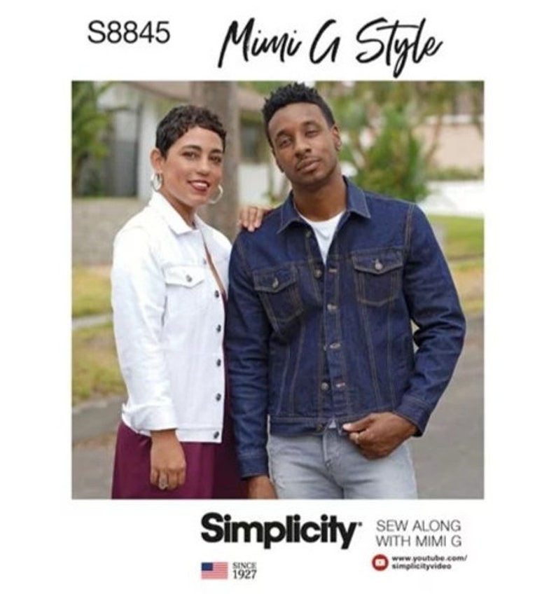 Mimi G Style Misses', Men's and Teens' Jean Jacket - Size XS - XL - Simplicity Sewing Pattern S8845 image 1