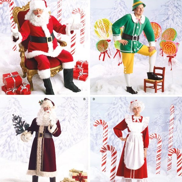 Adult Christmas Costumes, Santa, Mrs Claus, Elf Sewing Pattern, Men or Women's - Simplicity Sewing Pattern 2542