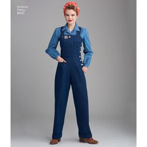 Misses' 1940s Vintage Pants, Overalls and Blouses Simplicity Sewing ...