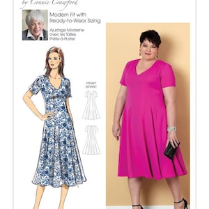 OUT OF PRINT - Misses&#39; & Women&#39;s Plus Size Dress By Connie Crawford - Butterick Pattern B6660