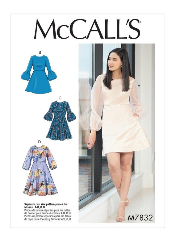 Misses' Dresses - Choose Your Sleeve & Dress Length - Mccall's Easy Sewing  Pattern M7832 - Etsy