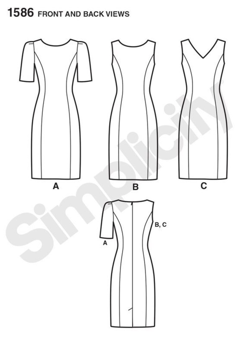 Misses'/women's Dress With Individual Pattern Pieces Etsy