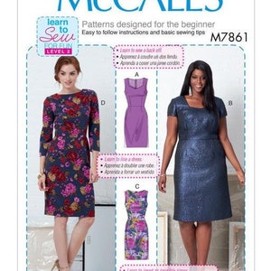 OUT OF PRINT - Misses’ And Women’s Dresses - Learn to Sew Pattern - McCall's Sewing Pattern M7861