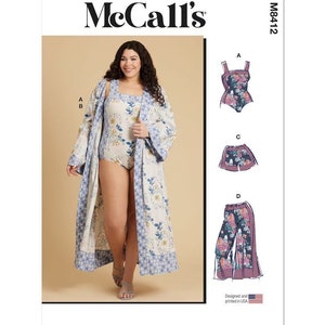 Easy To Sew Women&#39;s Bodysuit, Robe, Shorts and Pants - McCall&#39;s Sewing Pattern M8412