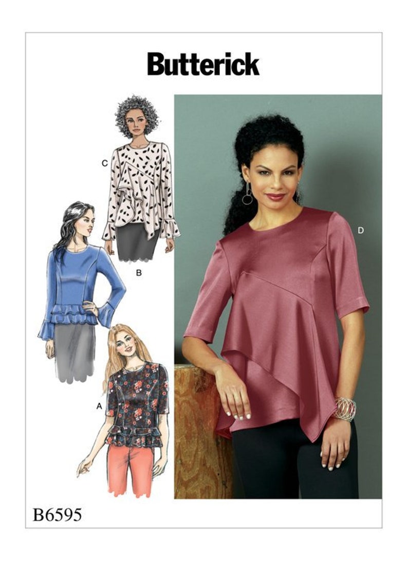 Sewing Pattern for Misses' Tops Womens Tops With Flounce - Etsy