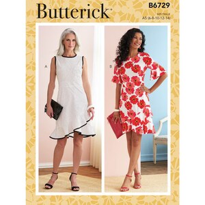 Easy Misses&#39; Sleeveless/Short Sleeve Dresses - Butterick Sewing Pattern B6729
