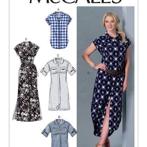 Misses&#39; Button-Down Top, Tunic, Dresses and Belt - McCall&#39;s Sewing Pattern M7387