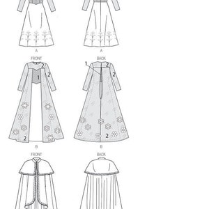 Frozen Costumes Pattern With Dresses for Elsa and Anna in - Etsy