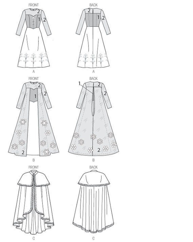Frozen Costumes Pattern With Dresses For Elsa And Anna In Girls Or frozen-costumes-pattern-with-dresses-for-elsa-and-anna-in-girls-or
