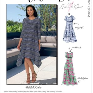 Misses&#39; Straight, Handkerchief, or High-Low Hem Dresses - McCall&#39;s Sewing Pattern M8062