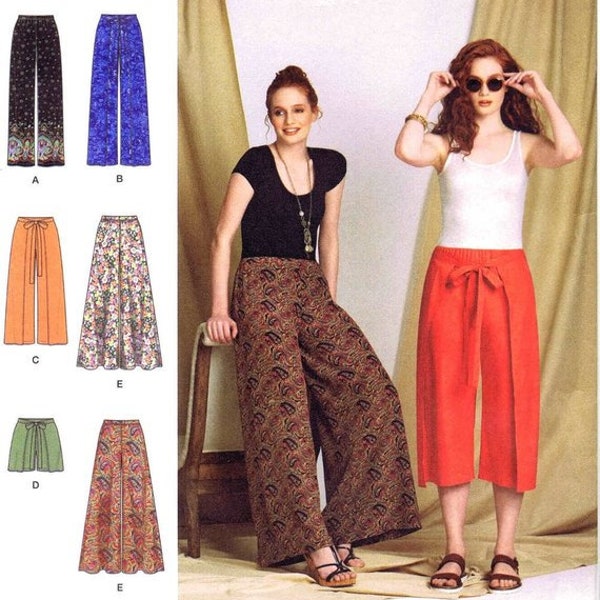 Misses’ Pants, Wrap Front Pants In Two Lengths, Wide Leg Pants or Shorts - Simplicity Easy-To-Sew Sewing Pattern 8134