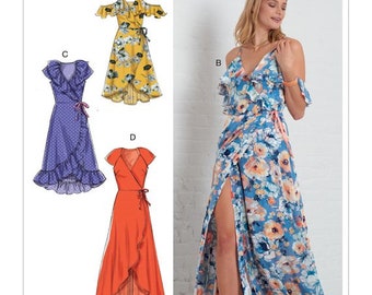 Misses' Wrap Dresses, Cold Shoulder, Ruffles - McCall's Sewing Pattern M7745