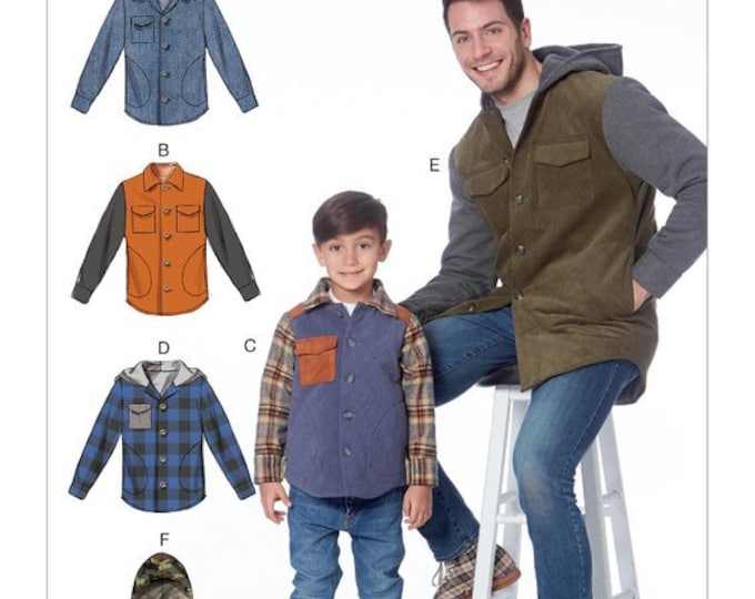 Men's and Boys' Lined Button-front Jackets With Hood Options Mccall's ...
