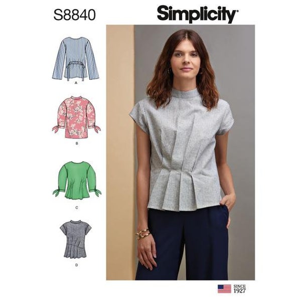 Misses' Top with Length, Front, and Sleeve Variations - Simplicity Sewing Pattern S8840