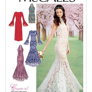 Misses&#39; Column and Trumpet Dresses With Bodice and Sleeve Variations, Prom Dress, Special Occasion Dress - McCall&#39;s Sewing Pattern M7569