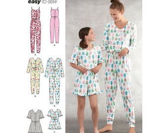 Girls' and Misses' Knit Jumpsuit Or Romper With Bodice Variations-  Simplicity 'Easy-To-Sew' Pattern 8801