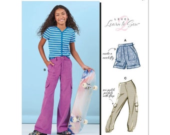 Girls' Shorts and Cargo Pants - McCall's Easy Learn To Sew Sewing Pattern M8396